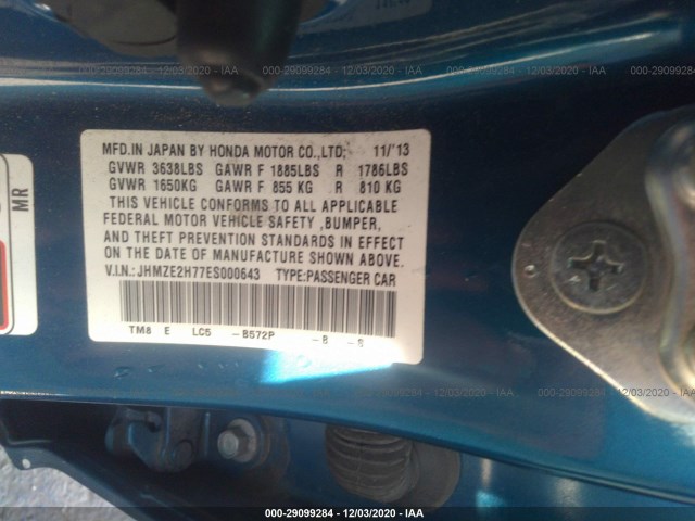 Photo 8 VIN: JHMZE2H77ES000643 - HONDA INSIGHT 