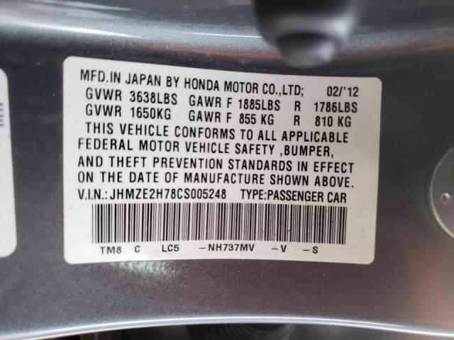 Photo 9 VIN: JHMZE2H78CS005248 - HONDA INSIGHT EX 