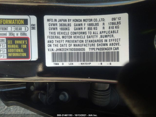 Photo 8 VIN: JHMZE2H78DS000035 - HONDA INSIGHT 