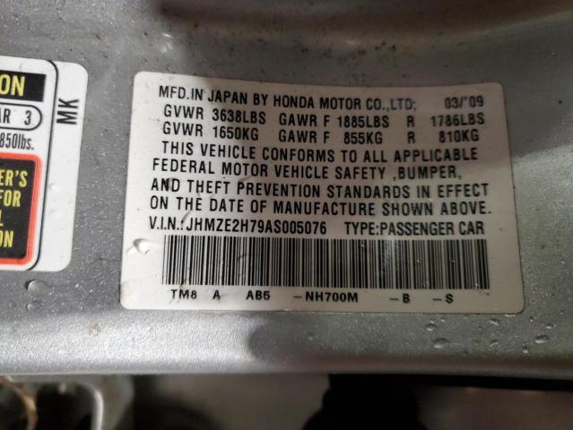 Photo 11 VIN: JHMZE2H79AS005076 - HONDA INSIGHT 