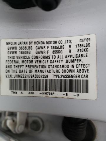 Photo 9 VIN: JHMZE2H79AS007359 - HONDA INSIGHT EX 