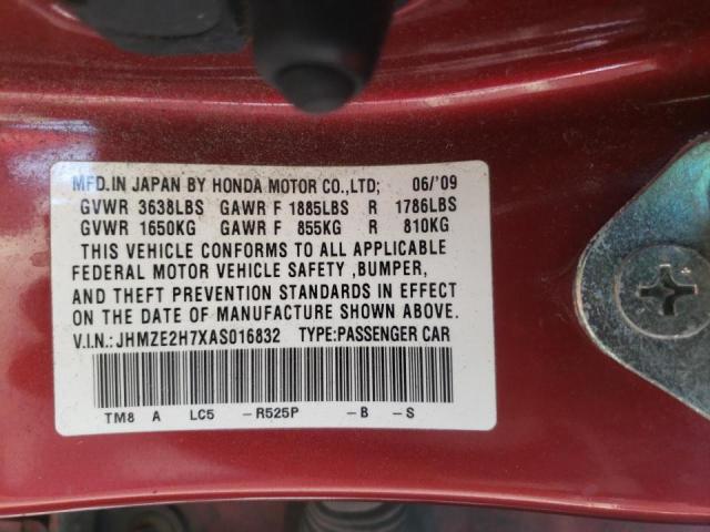 Photo 9 VIN: JHMZE2H7XAS016832 - HONDA INSIGHT EX 