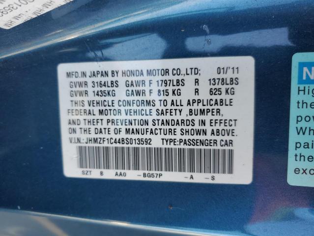 Photo 11 VIN: JHMZF1C44BS013592 - HONDA CR-Z 