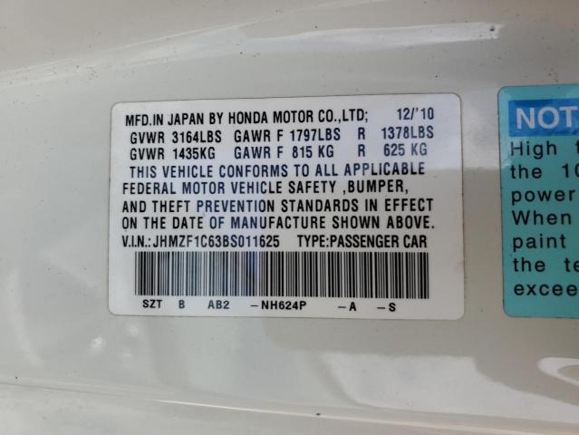 Photo 11 VIN: JHMZF1C63BS011625 - HONDA CR-Z EX 