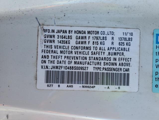 Photo 11 VIN: JHMZF1D48BS009527 - HONDA CRZ 