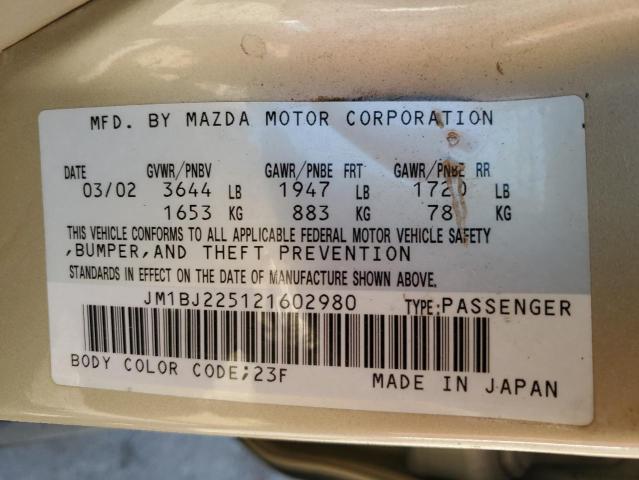 Photo 11 VIN: JM1BJ225121602980 - MAZDA PROTEGE DX 