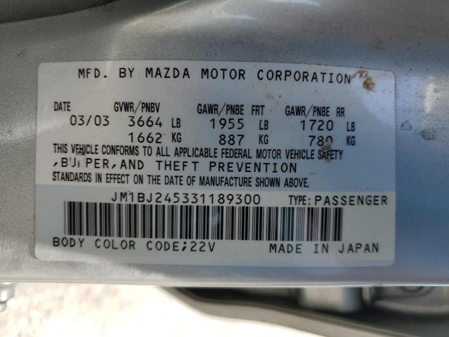 Photo 11 VIN: JM1BJ245331189300 - MAZDA PROTEGE 