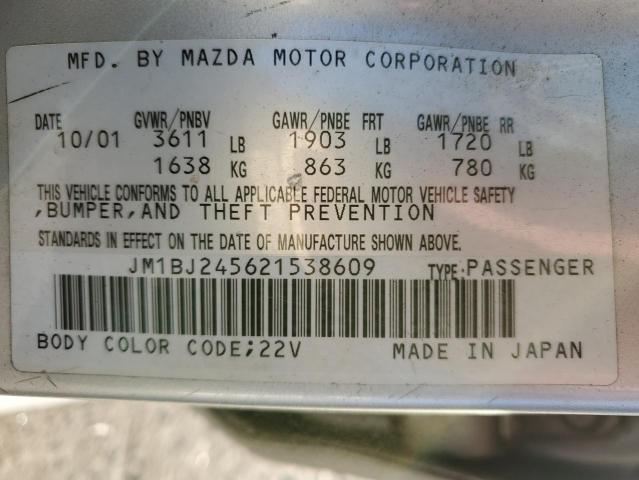 Photo 11 VIN: JM1BJ245621538609 - MAZDA PROTEGE 