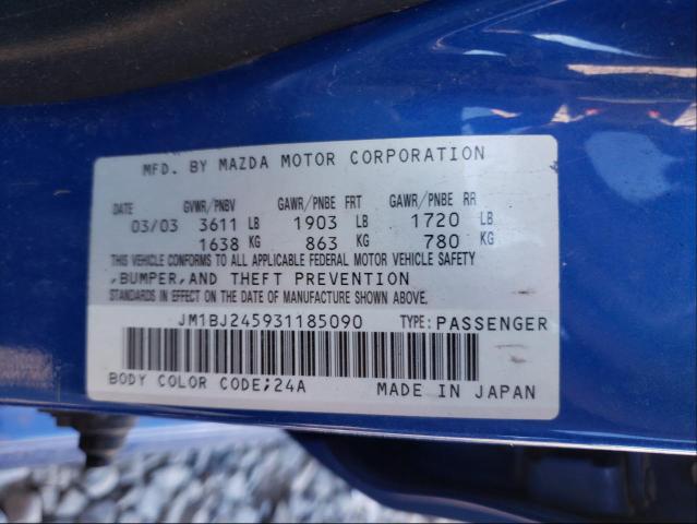 Photo 9 VIN: JM1BJ245931185090 - MAZDA PROTEGE 