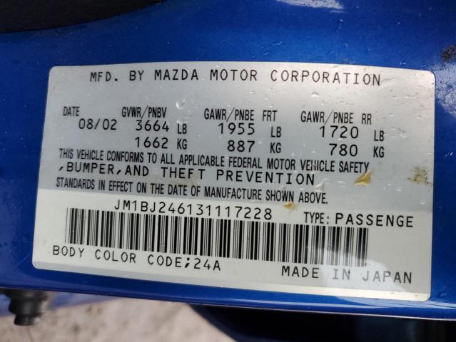 Photo 11 VIN: JM1BJ246131117228 - MAZDA PROTEGE 