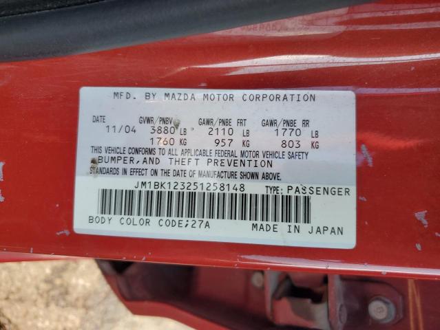 Photo 12 VIN: JM1BK123251258148 - MAZDA 3 S 