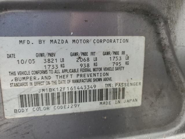 Photo 12 VIN: JM1BK12F161443349 - MAZDA 3 