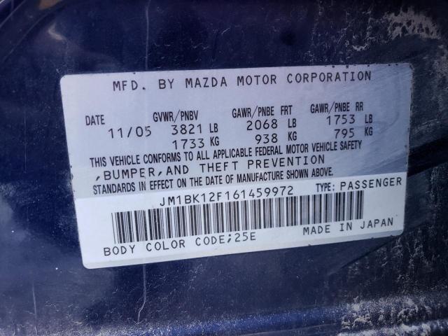 Photo 11 VIN: JM1BK12F161459972 - MAZDA 3 I 