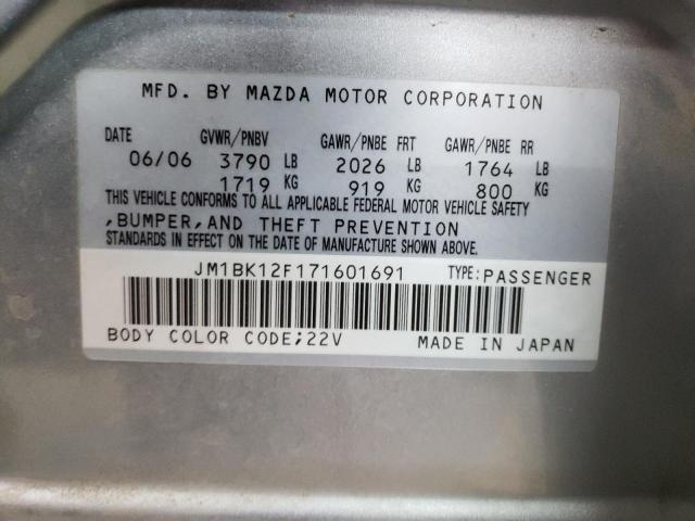 Photo 9 VIN: JM1BK12F171601691 - MAZDA 3 I 