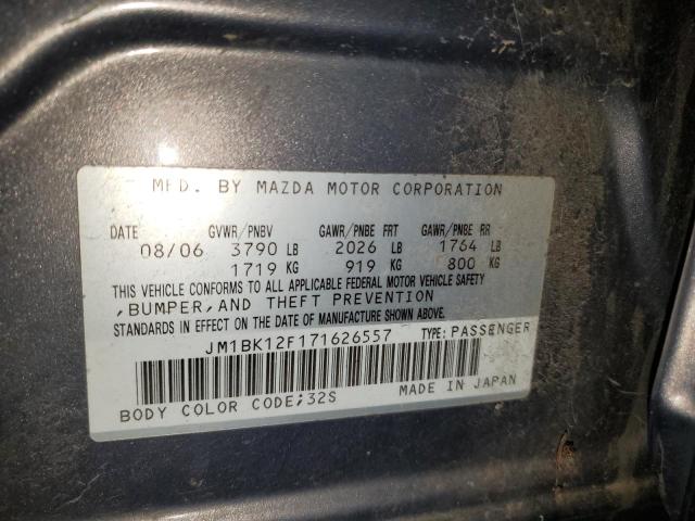 Photo 11 VIN: JM1BK12F171626557 - MAZDA 3 I 