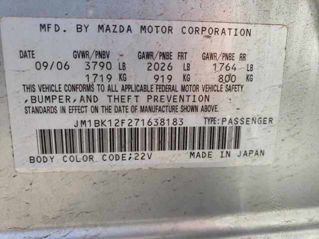 Photo 11 VIN: JM1BK12F271638183 - MAZDA 3 I 