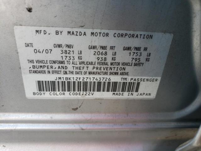 Photo 9 VIN: JM1BK12F271743726 - MAZDA 3 I 