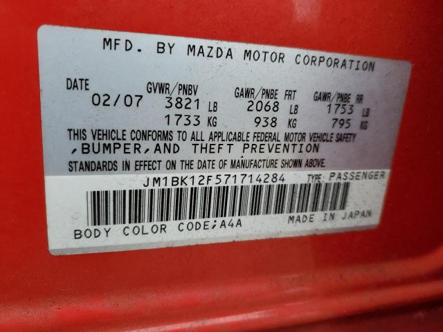 Photo 12 VIN: JM1BK12F571714284 - MAZDA 3 