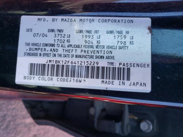 Photo 11 VIN: JM1BK12F641215229 - MAZDA 3 I 