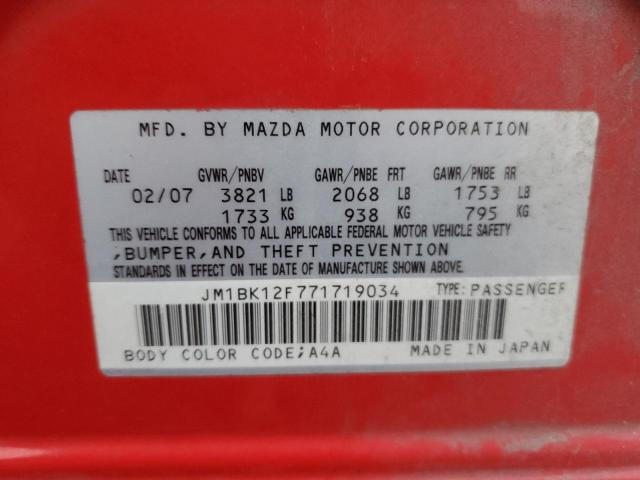 Photo 12 VIN: JM1BK12F771719034 - MAZDA 3 