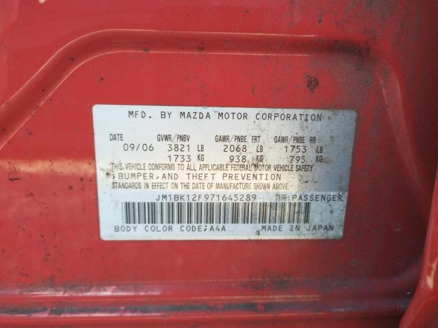 Photo 9 VIN: JM1BK12F971645289 - MAZDA 3 I 