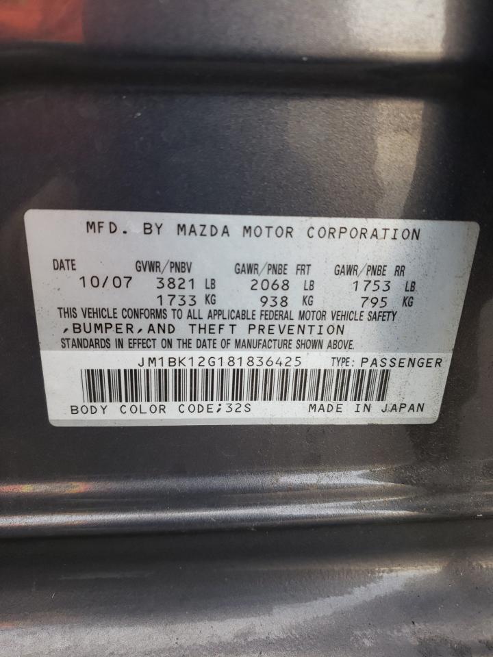 Photo 12 VIN: JM1BK12G181836425 - MAZDA 3 