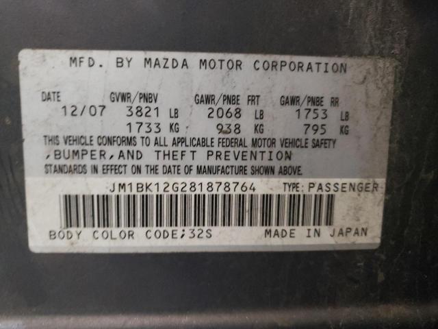 Photo 9 VIN: JM1BK12G281878764 - MAZDA 3 I 