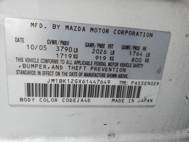 Photo 11 VIN: JM1BK12GX61447649 - MAZDA 3 I 