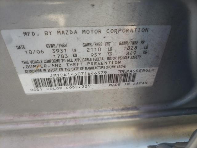 Photo 11 VIN: JM1BK143071646379 - MAZDA MAZDA3 