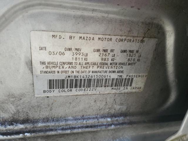 Photo 12 VIN: JM1BK143261500614 - MAZDA MAZDA3 