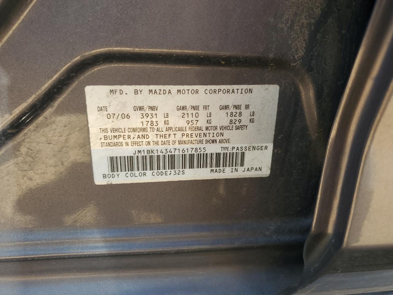 Photo 11 VIN: JM1BK143471617855 - MAZDA 3 