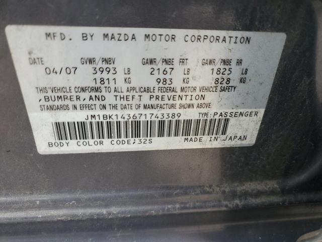 Photo 11 VIN: JM1BK143671743389 - MAZDA 3 HATCHBAC 