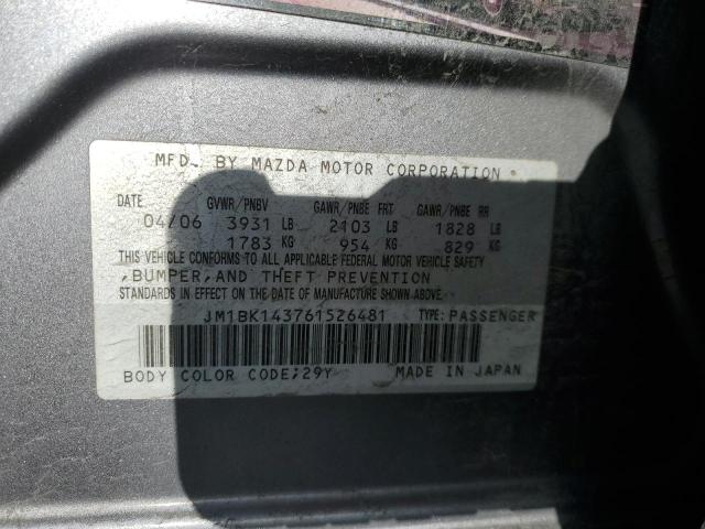 Photo 11 VIN: JM1BK143761526481 - MAZDA MAZDA3 