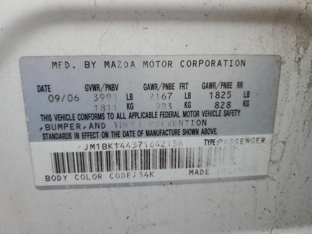 Photo 11 VIN: JM1BK144371642156 - MAZDA MAZDA3 