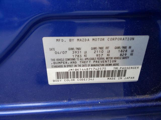 Photo 11 VIN: JM1BK144871742575 - MAZDA MAZDA3 