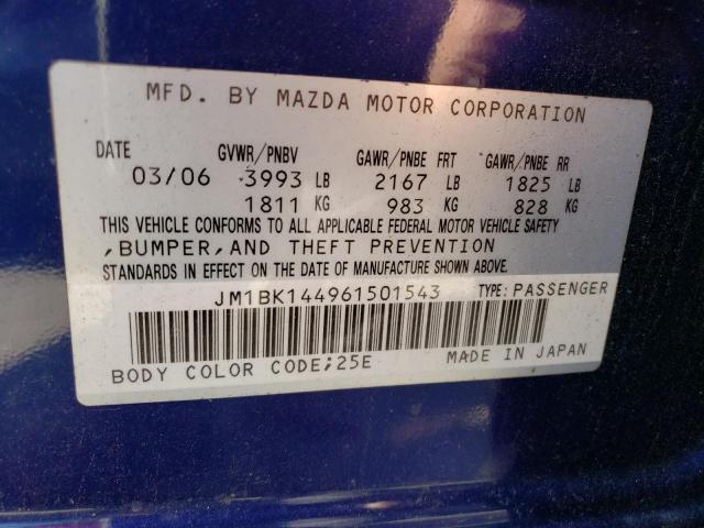 Photo 12 VIN: JM1BK144961501543 - MAZDA 3 HATCHBAC 