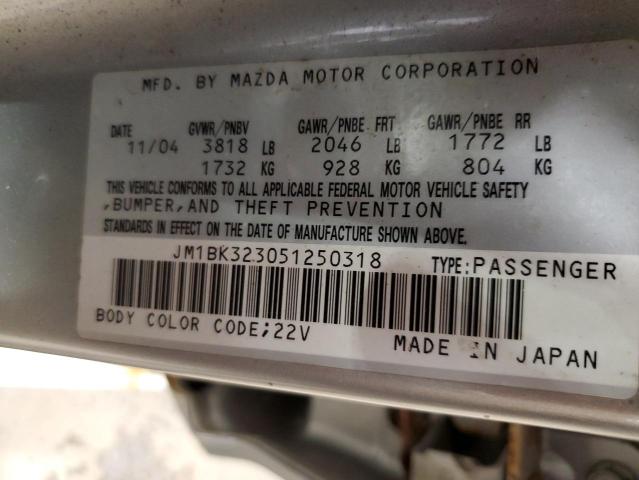 Photo 11 VIN: JM1BK323051250318 - MAZDA 3 S 