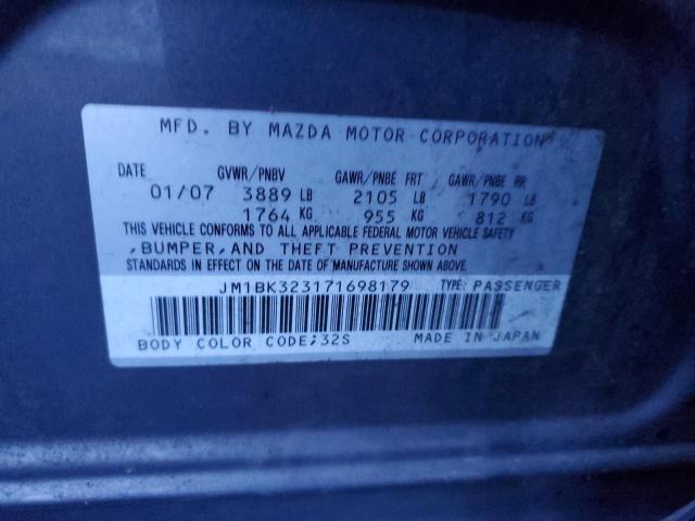 Photo 11 VIN: JM1BK323171698179 - MAZDA MAZDA3 