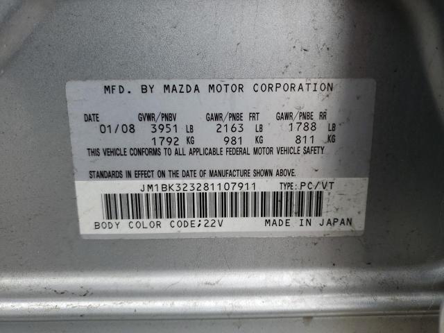 Photo 11 VIN: JM1BK323281107911 - MAZDA MAZDA3 