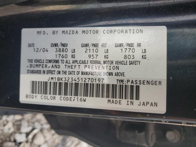 Photo 11 VIN: JM1BK323451270197 - MAZDA 3 S 