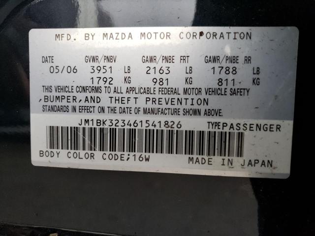 Photo 11 VIN: JM1BK323461541826 - MAZDA MAZDA3 