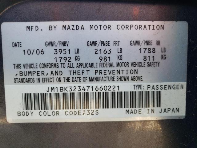 Photo 11 VIN: JM1BK323471660221 - MAZDA 3 S 