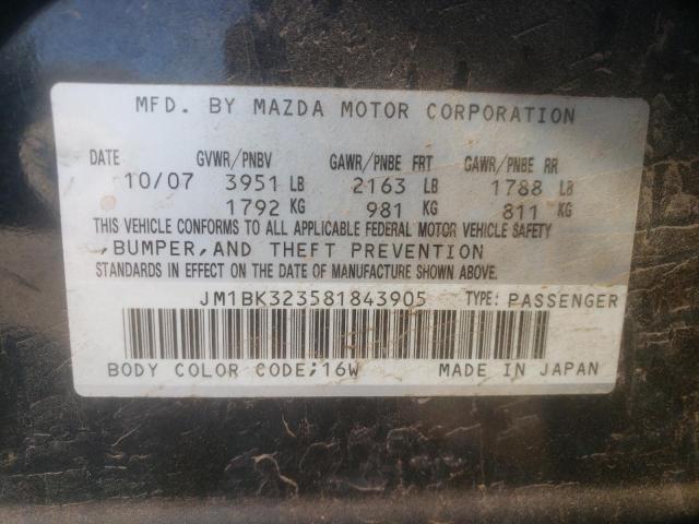 Photo 11 VIN: JM1BK323581843905 - MAZDA MAZDA3 