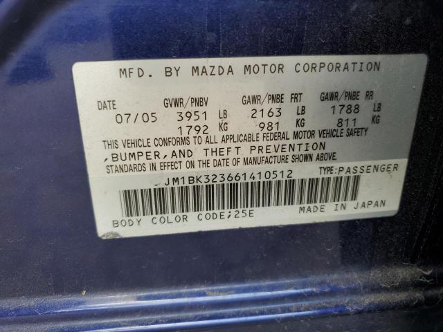 Photo 11 VIN: JM1BK323661410512 - MAZDA 3 S 