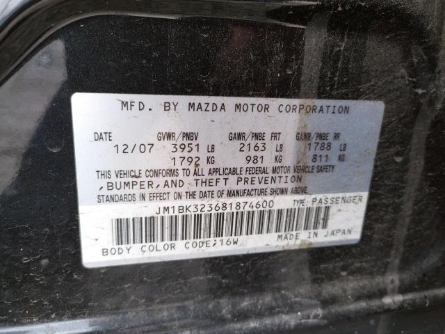 Photo 9 VIN: JM1BK323681874600 - MAZDA 3 S 