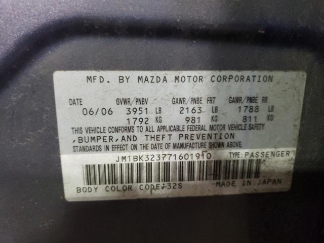 Photo 11 VIN: JM1BK323771601910 - MAZDA 3 S 