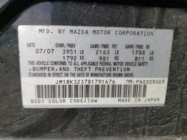 Photo 11 VIN: JM1BK323781791676 - MAZDA 3 S 