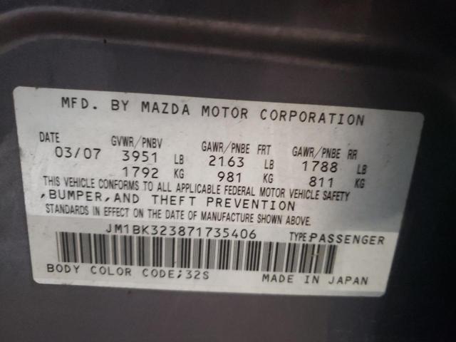 Photo 11 VIN: JM1BK323871735406 - MAZDA 3 S 