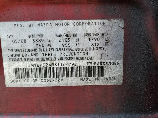 Photo 11 VIN: JM1BK324081167792 - MAZDA MAZDA3 