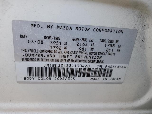 Photo 11 VIN: JM1BK324381130428 - MAZDA MAZDA3 